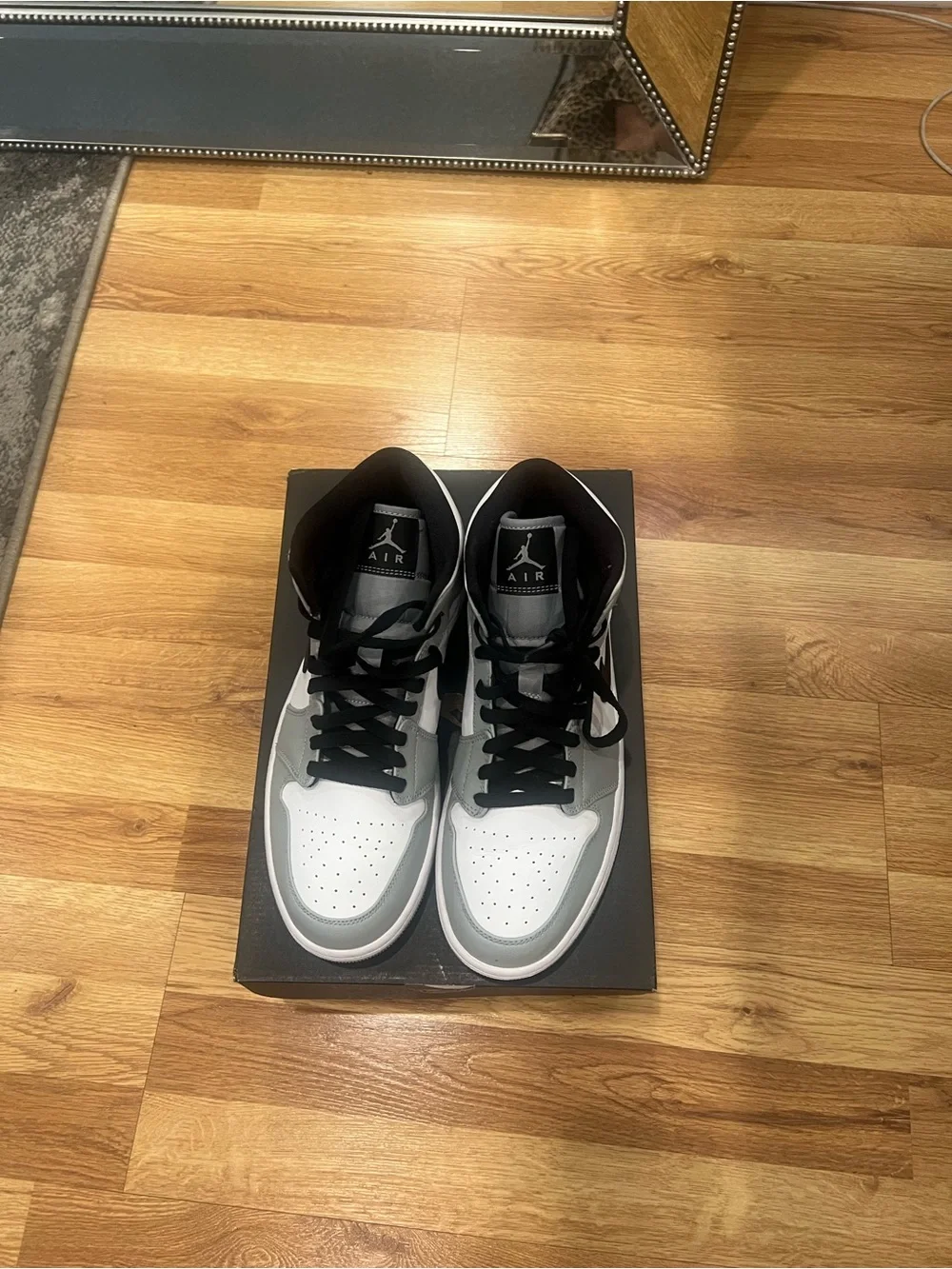Jordan High-Top Sneakers - White & Gray with Black Accents